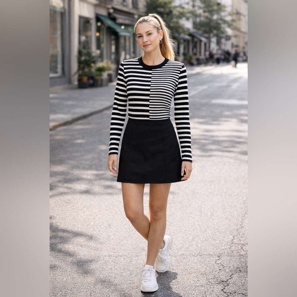 Striped black and white sweater